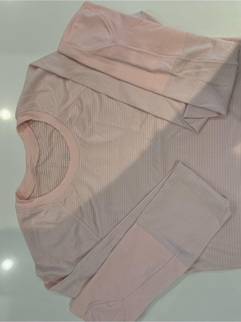 lululemon athletica Seamless Rib Long Sleeve Top - Light Pink